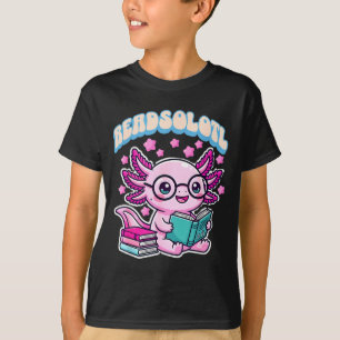 Camiseta Readsolotl kawaii axolotl divertido libro leyendo 