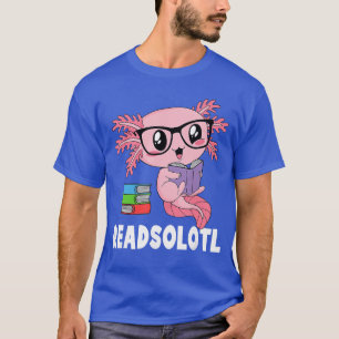 Camiseta Readsolotl Leer Libro Divertido Kawaii Rosa Aolotl