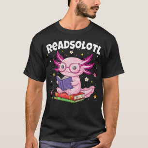 Camiseta Readsolotl Lindo Ajolote Rosa Lectura Divertida