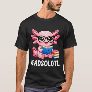 Camiseta Readsolotl lindo kawaii ajolote divertido leyendo
