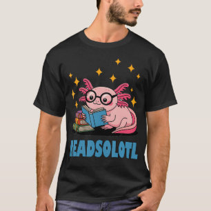 Camiseta Readsolotl Rosa Kawaii Axolotl Amante de Libros Li