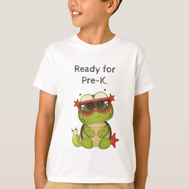 Camiseta Ready for Pre-K with super cute Turtle.  (Anverso)