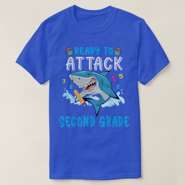 Camiseta Ready To Attack Second Grade Shark Fist Day Of 2nd (Diseño del anverso)
