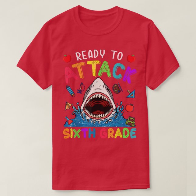Camiseta Ready To Attack Sith Grade Shark Back To School Bo (Diseño del anverso)
