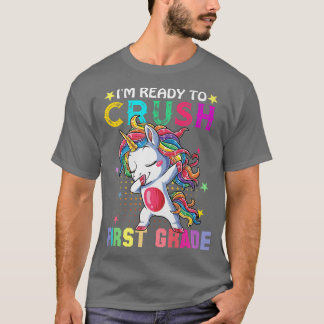 Camiseta Ready To Crush 1st Grade Unicorn Dab First Day Sch