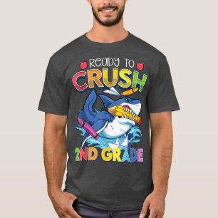 Camiseta Ready To Crush 2nd Grade Shark Back To School Boys