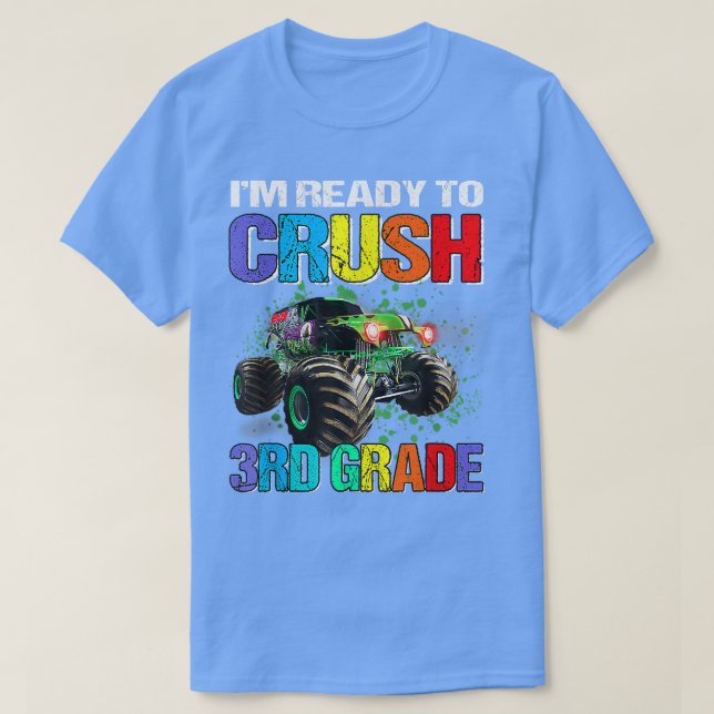 Camiseta Ready To Crush 3rd Grade Dino Monster Truck Back T (Diseño del anverso)