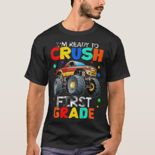 Camiseta Ready To Crush First Grade 1st Monster Truck Back 
