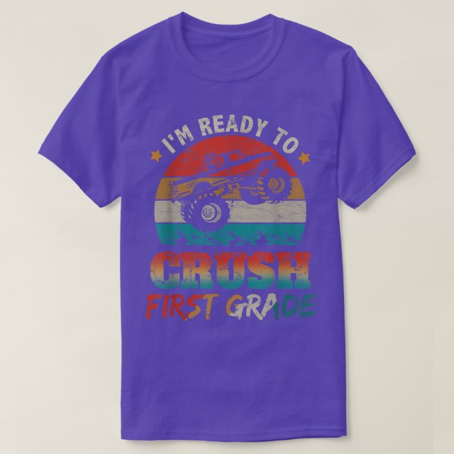 Camiseta Ready To Crush First Grade Back To School Monster  (Diseño del anverso)