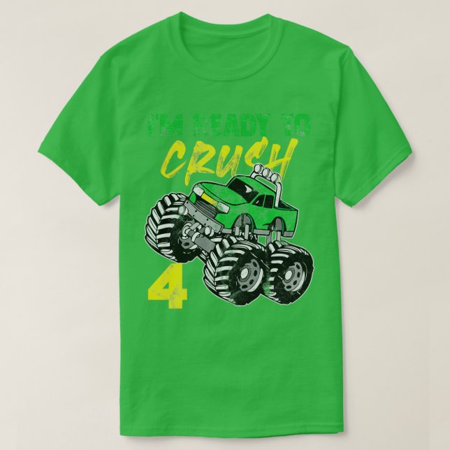 Camiseta Ready to Crush Monster Truck 4th Birthday Gift 2 (Diseño del anverso)