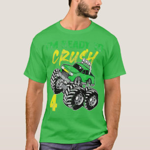 Camiseta Ready to Crush Monster Truck 4th Birthday Gift 2