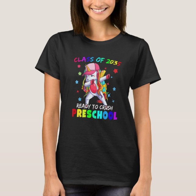 Camiseta Ready To Crush Preschool 2035 Dabbing Unicorn Back (Anverso)