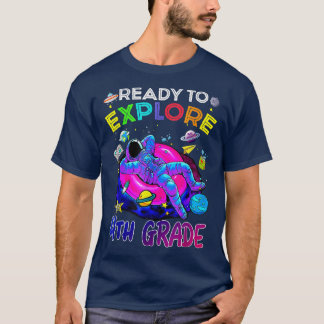 Camiseta Ready to Eplore 4th grade back to school Astronaut