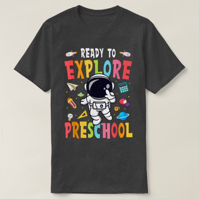 Camiseta Ready to Eplore Prechool Back to School Cute Astro (Diseño del anverso)