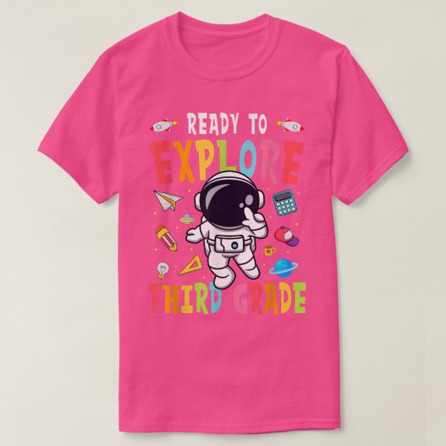 Camiseta Ready to Eplore Third Grade Back to School Cute As (Diseño del anverso)