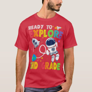 Camiseta Ready to Explore 2nd Grade Cute Astronaut Boys Gir