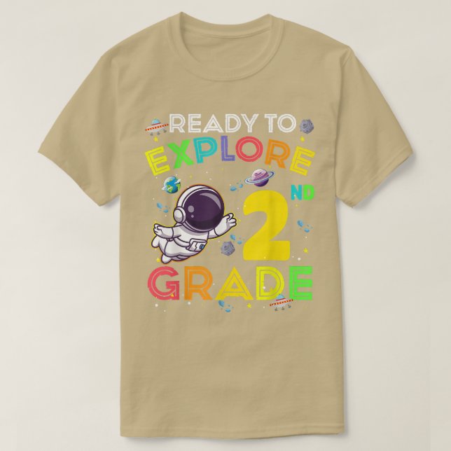 Camiseta Ready to Explore 2nd Grade Cute Astronaut Kids Boy (Diseño del anverso)