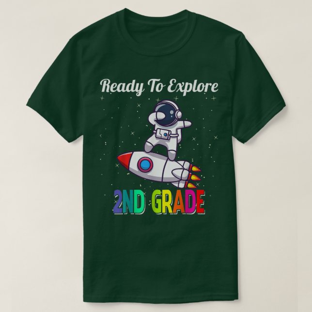 Camiseta Ready to Explore 2nd Grade Cute Dabbing Astronaut  (Diseño del anverso)