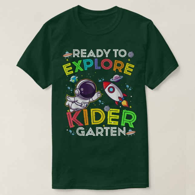 Camiseta Ready to Explore kindergarten Cute Astronaut Kids  (Diseño del anverso)