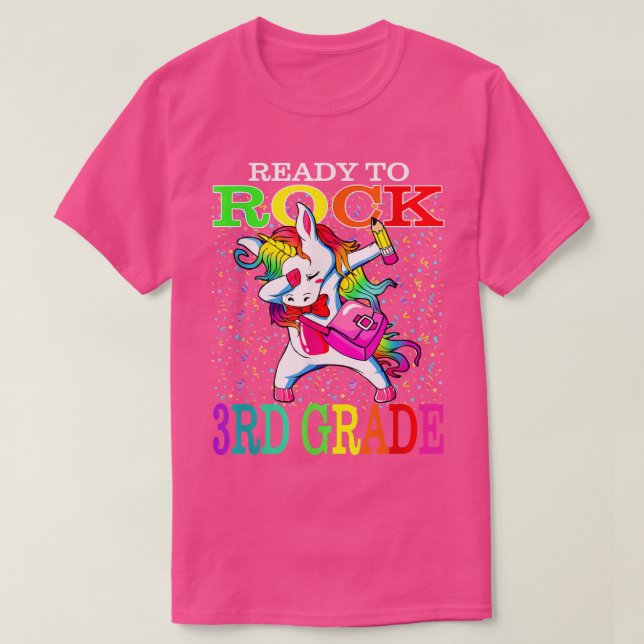 Camiseta Ready To Rock 3rd Grade Back To School Dabbing Uni (Diseño del anverso)