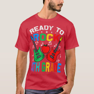 Camiseta Ready To Rock 4th Grade Back To School Guitar