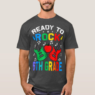 Camiseta Ready To Rock 6th Grade Back To School Guitar