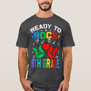 Camiseta Ready To Rock 8th Grade Back To School Guitar