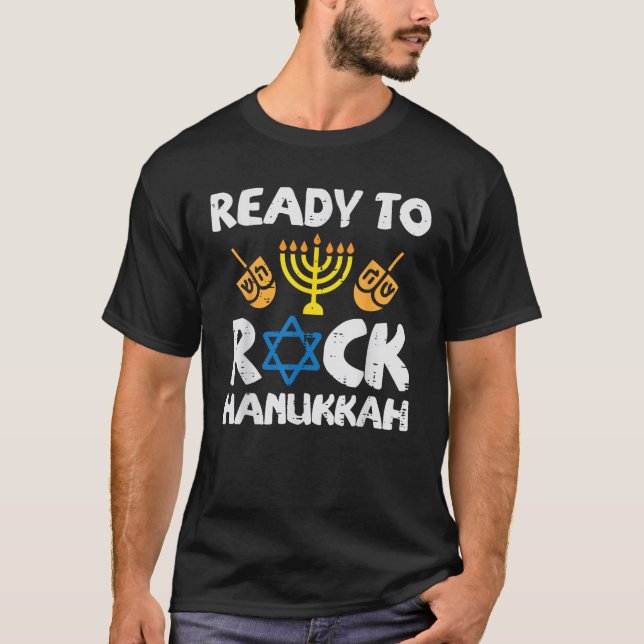 Camiseta Ready To Rock Hanukkah Toddler Boys Pajamas Chanuk (Anverso)