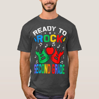 Camiseta Ready To Rock Second Grade Back To School Guitar 