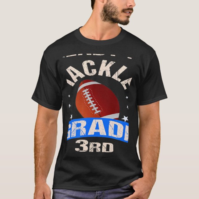 Camiseta Ready To Tackle 3rd Grade Back To School Football (Anverso)