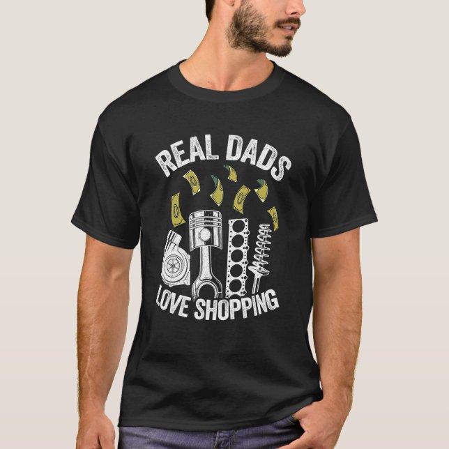 Camiseta Real Dads Ama Comprar Auto Guy Garage Car Parts M (Anverso)