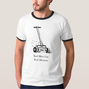 Camiseta real de los cortacéspedes del carrete de