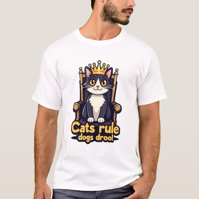 Camiseta real de trono de gato - regla de gatos, p (Anverso)
