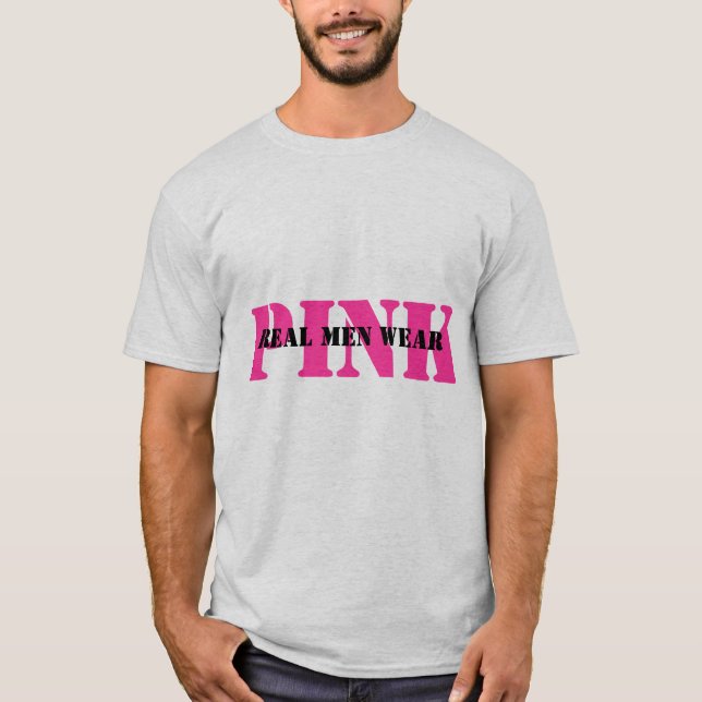 Camiseta real del rosa del desgaste de hombres (Anverso)