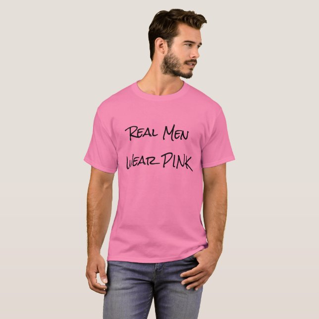 Camiseta real del rosa del desgaste de hombres (Anverso completo)