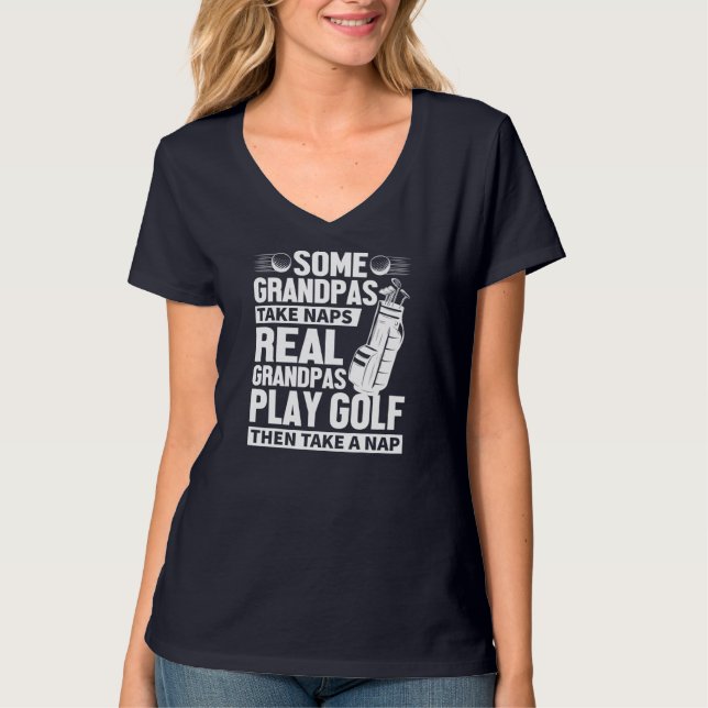 Camiseta Real Grandpas Juega Gracioso Golf Abuelo Regalos G (Anverso)