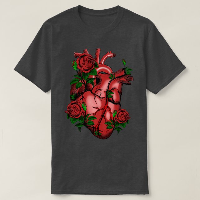 Camiseta Real heart and roses (Diseño del anverso)