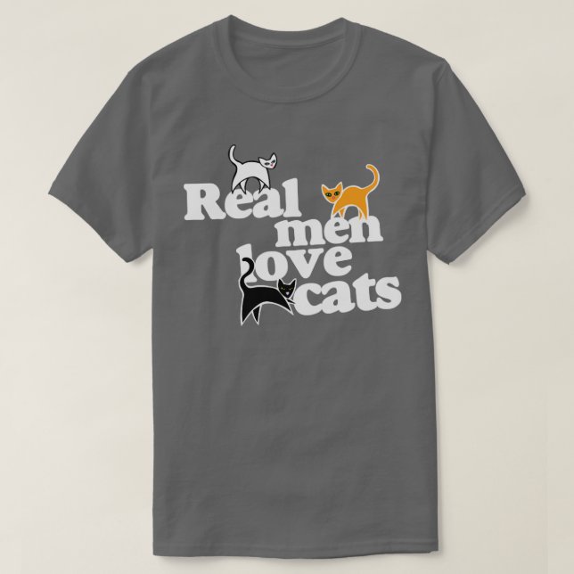 Camiseta Real men love cats (Diseño del anverso)