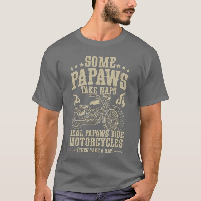 Camiseta Real Papaws Ride Motorcycle Rider Papaw Biker Papa (Anverso)