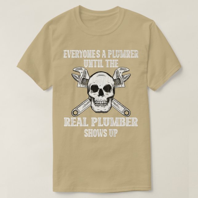 Camiseta Real Plumber Skeleton Funny Plumbing Pipefitter Gr (Diseño del anverso)