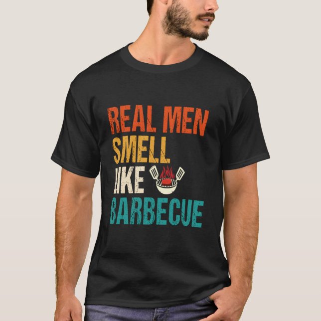 Camiseta Real Smell Like Barbecue Barbecuing Grilling Bbq (Anverso)