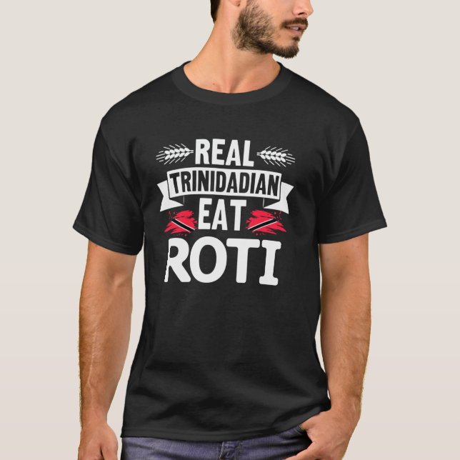 Camiseta Real trinitense come roti - comida de Trinidad y T (Anverso)