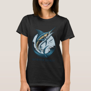 Camiseta Realeza de agua salada: Majestad azul y dorada del
