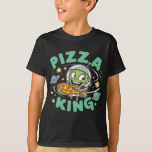Camiseta Realeza de Pizza: Caricatura sostiene a Pizza King