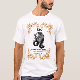 Camiseta Realeza Leo Zodiaco Acepta el Rugido Elemento Fu