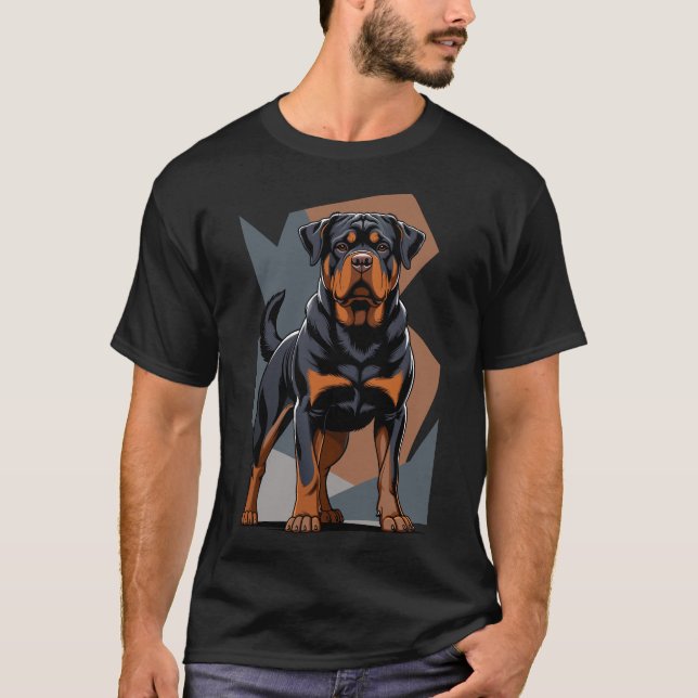 Camiseta Realeza Rottweiler: Poder en Cada Pixel (Anverso)