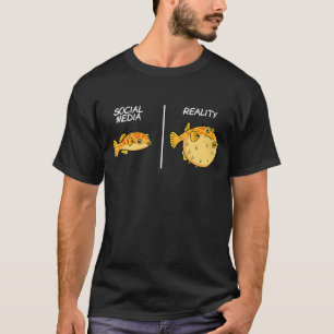 Camiseta Realidad de los medios sociales Puffer Fish Blowfi
