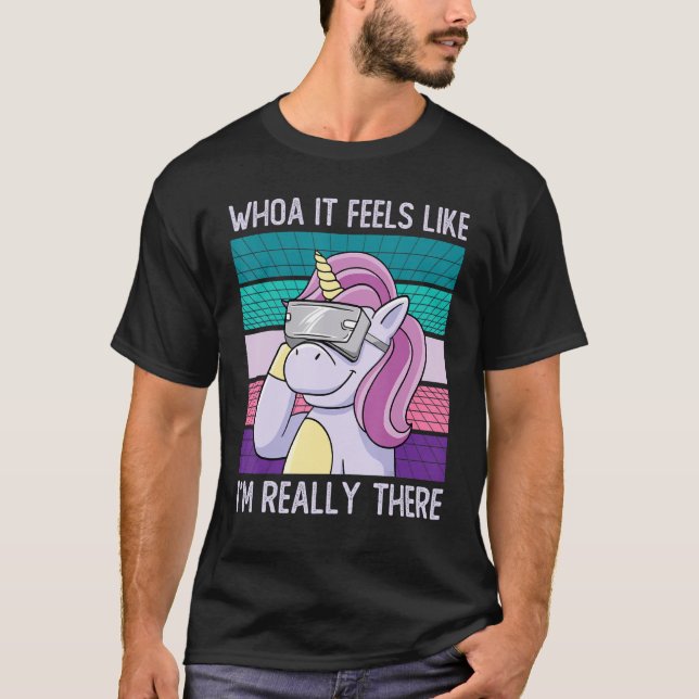 Camiseta Realidad virtual unicornio Vr Gamer Rainbow Magic  (Anverso)