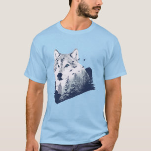 Camiseta realista Wolf Forest
