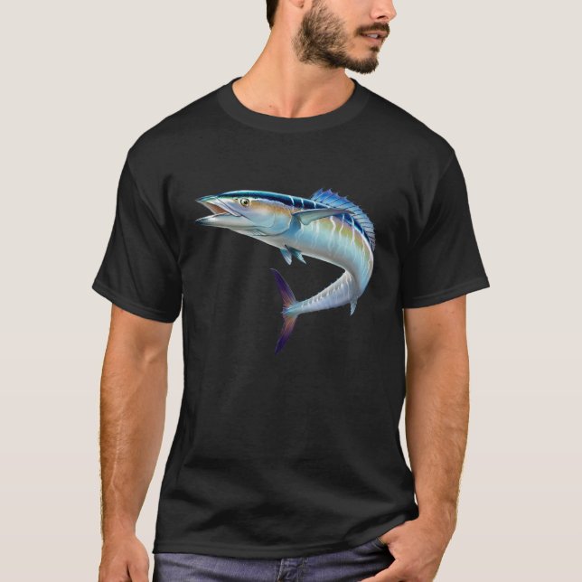 Camiseta realistic Spanish Mackerel fish for lovers Fishing (Anverso)